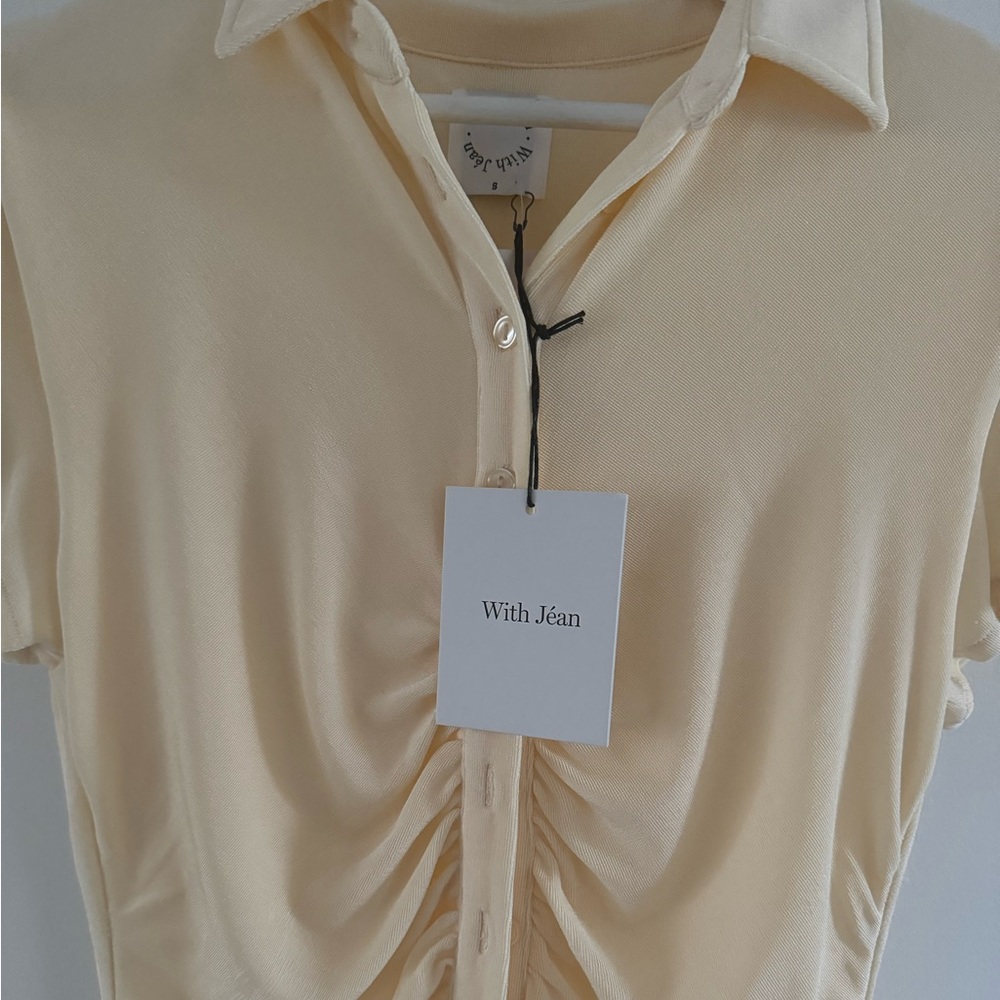 Cream button up dress